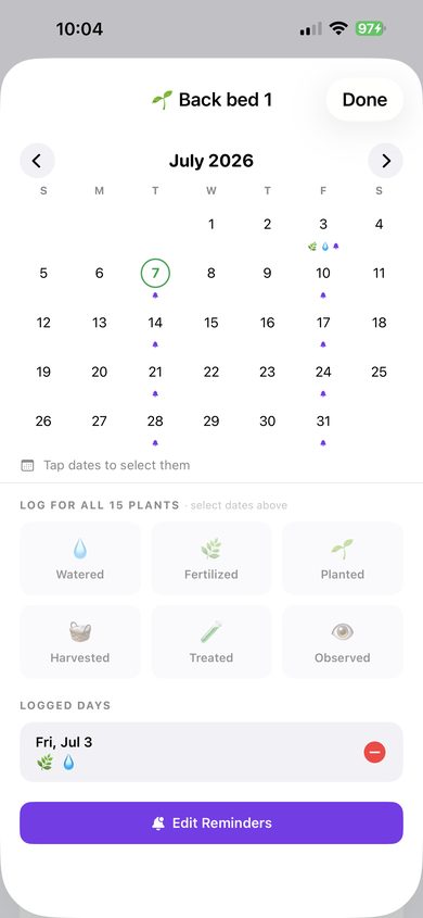 Garden journal calendar